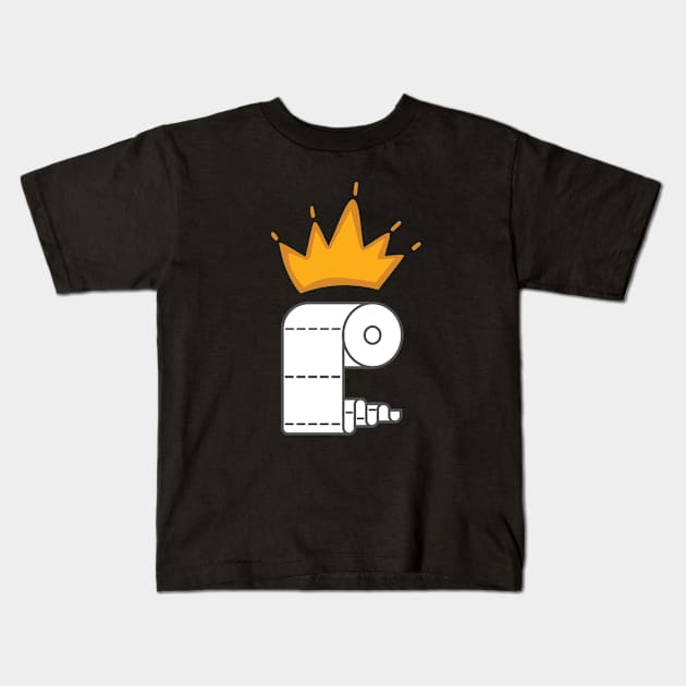 Toilet Paper King Kids T-Shirt by Slightly Sketchy